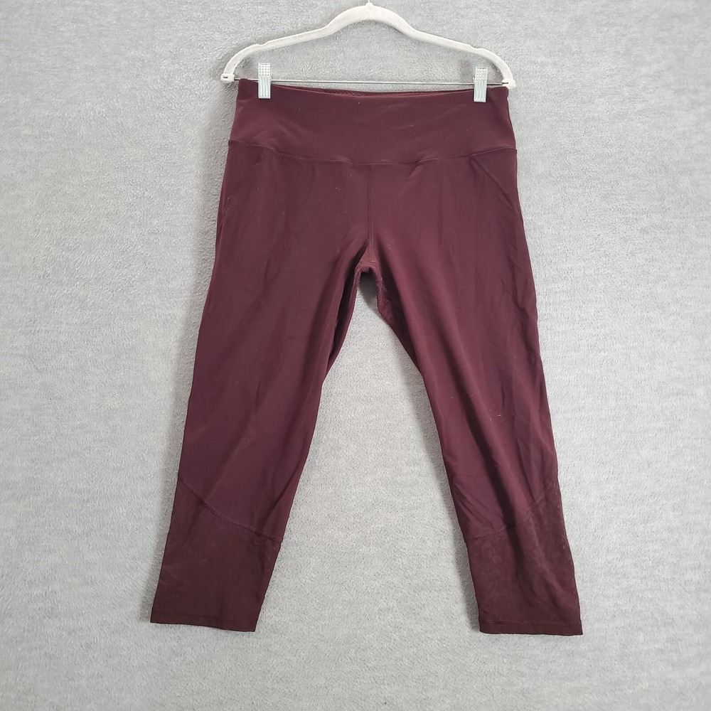 Victoria Sport Women Activewear Pants L Red Crop Legging Workout Gym Yoga READ